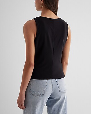 V-Neck Wrap Ruched Side Tank - image 3