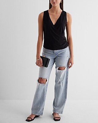 V-Neck Wrap Ruched Side Tank - image 4