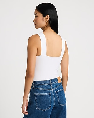 Body Contour Light Compression Square Neck Sleeveless Bodysuit in Stretch Cotton - thumbnail 10
