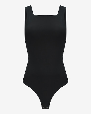 Body Contour Light Compression Square Neck Sleeveless Bodysuit Stretch Cotton