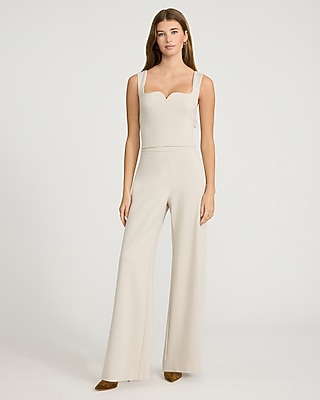 Signature Ponte Curved Sweetheart Neckline Cropped Tank