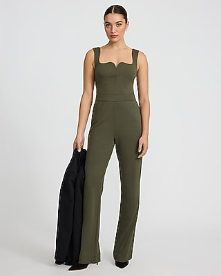 Signature Ponte Curved Sweetheart Neckline Cropped Tank