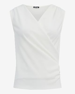 Crepe V-Neck Wrap Tank - image 4