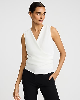 Crepe V-Neck Wrap Tank - image 5