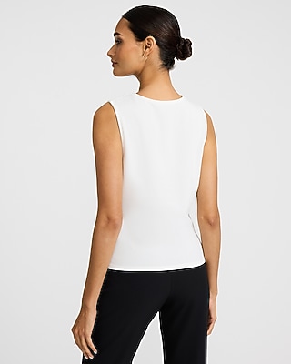 Crepe V-Neck Wrap Tank - image 2