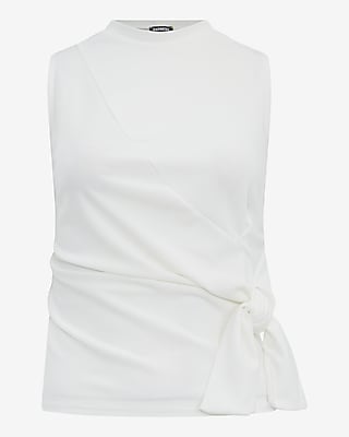 Crepe Crew Neck Side Tie Tank - image 5