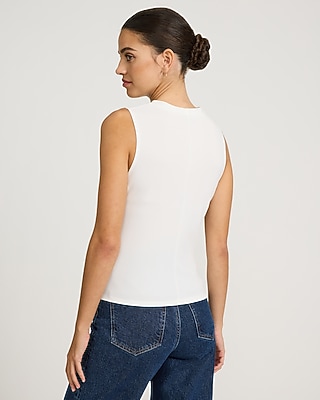 Crepe Crew Neck Side Tie Tank - image 3