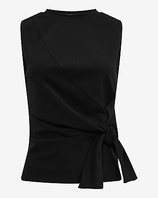 Crepe Crew Neck Side Tie Tank - image 5