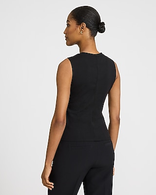 Crepe Crew Neck Side Tie Tank - image 3
