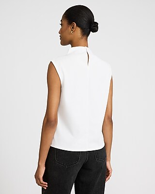 Crepe Mock Neck Draped Tank - image 4