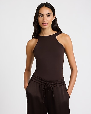 Body Contour High Compression Crew Neck Open Back Bodysuit