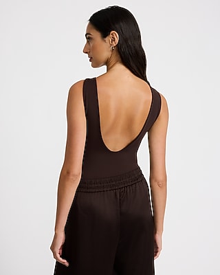 Body Contour High Compression Crew Neck Open Back Bodysuit