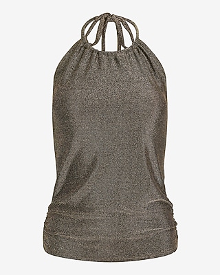 Shine Tie Halter Open Back Tank - thumbnail 5