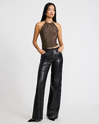 Shine Tie Halter Open Back Tank - thumbnail 4