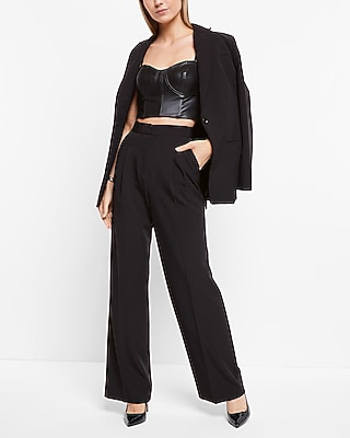 Body Contour Faux Leather Corset Cropped Top