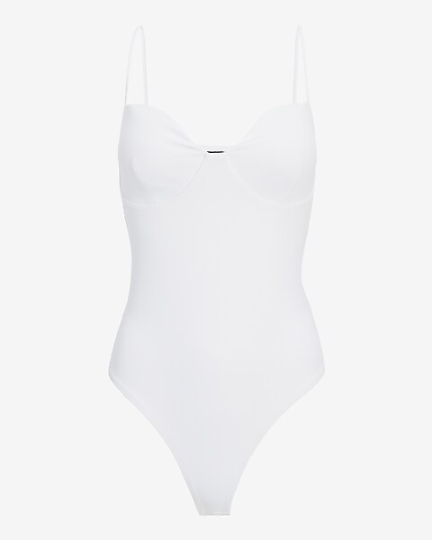 Express White Body Contour Bodysuit Women's Size XS New - beyond exchange