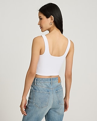 Body Contour High Compression Sweetheart Neckline Cropped Tank