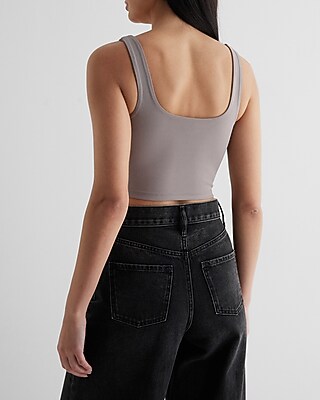 Body Contour High Compression Sweetheart Neckline Cropped Tank