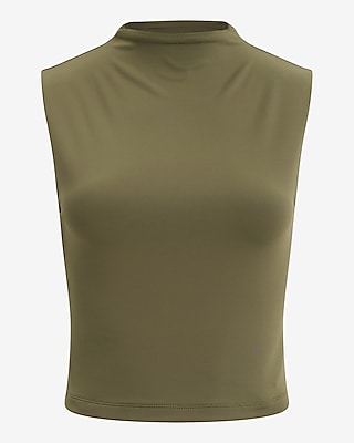 Body Contour High Compression Mock Neck Cropped Tank