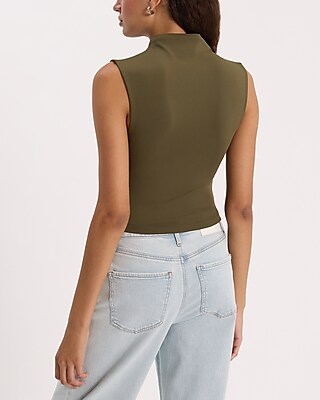 Body Contour High Compression Mock Neck Cropped Tank