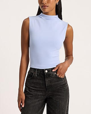 Body Contour High Compression Mock Neck Cropped Tank