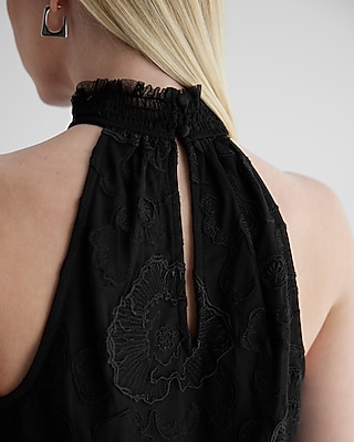 Embroidered Lace Halter Neck Top