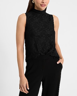 Lace Mock Neck Tank