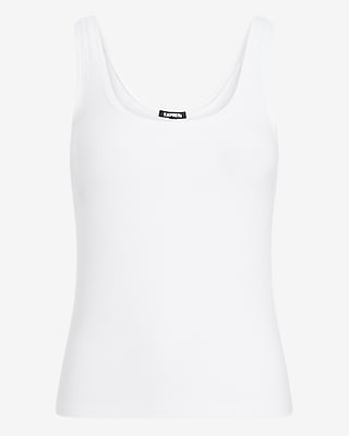 Fitted Ribbed Scoop Neck Tank