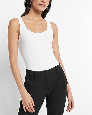 Fitted Ribbed Scoop Neck Tank