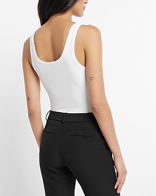 Fitted Ribbed Scoop Neck Tank