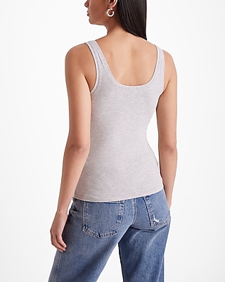 Fitted Ribbed Scoop Neck Tank