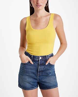 Fitted Ribbed Scoop Neck Tank