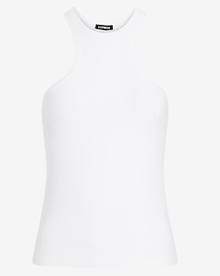 Fitted Ribbed High Neck Tank