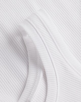 Fitted Ribbed High Neck Tank