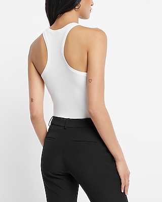 Fitted Ribbed High Neck Tank