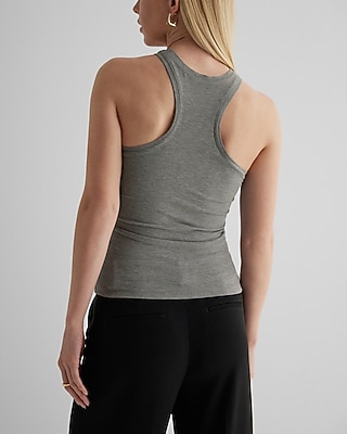 Essential Fitted Ribbed High Neck Sleeveless Tank