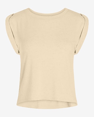 Linen-Blend Crew Neck Muscle Tank