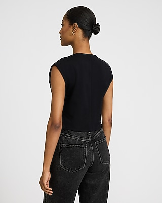 V-Neck Novelty Button Knit Vest