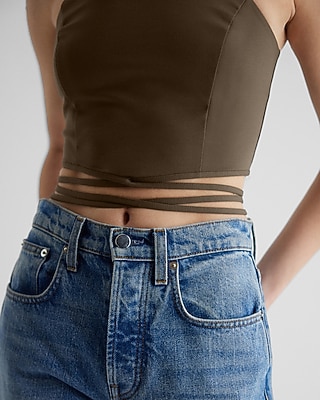 Body Contour Textured Strappy Tie Cropped Cami - image 2