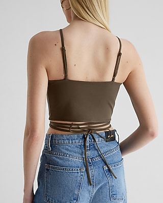 Body Contour Textured Strappy Tie Cropped Cami - image 3