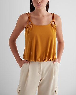 Skimming Scoop Neck Double Strap Loop Tank