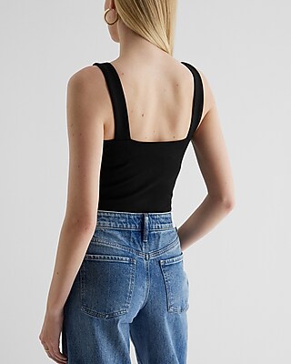 Body Contour Textured Square Neck Bodysuit
