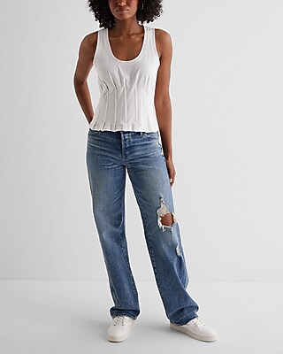 Scoop Neck Corset Tank - image 4