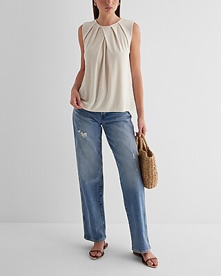 Relaxed Pleated Crew Neck Tank - image 5