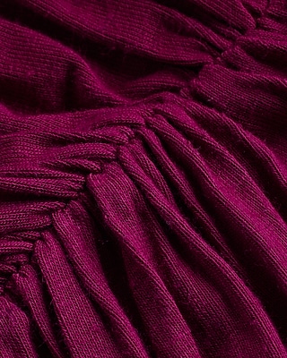 Skimming Linen-Blend Ruched Shoulder Bubble Tank