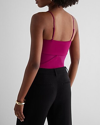 Body Contour High Compression V-Neck Mesh Cutout Bodysuit - image 3