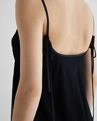 Mesh V-Neck Tie Strap Babydoll Cami - image 5