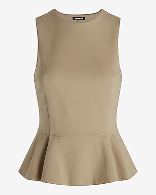 Ponte Crew Neck Peplum Tank