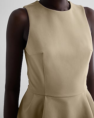 Ponte Crew Neck Peplum Tank