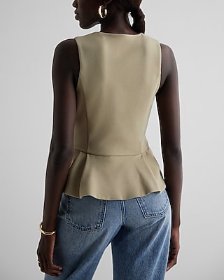 Ponte Crew Neck Peplum Tank